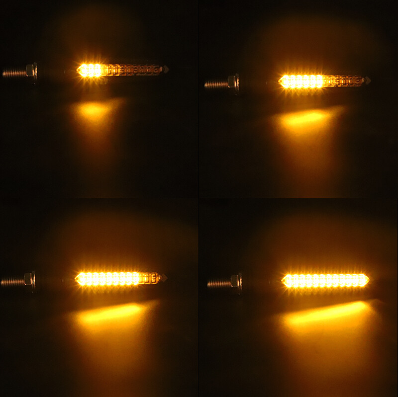 4X Sequential Flowing Motorcycle LED Turn Signal Blinker Light Indicator Amber