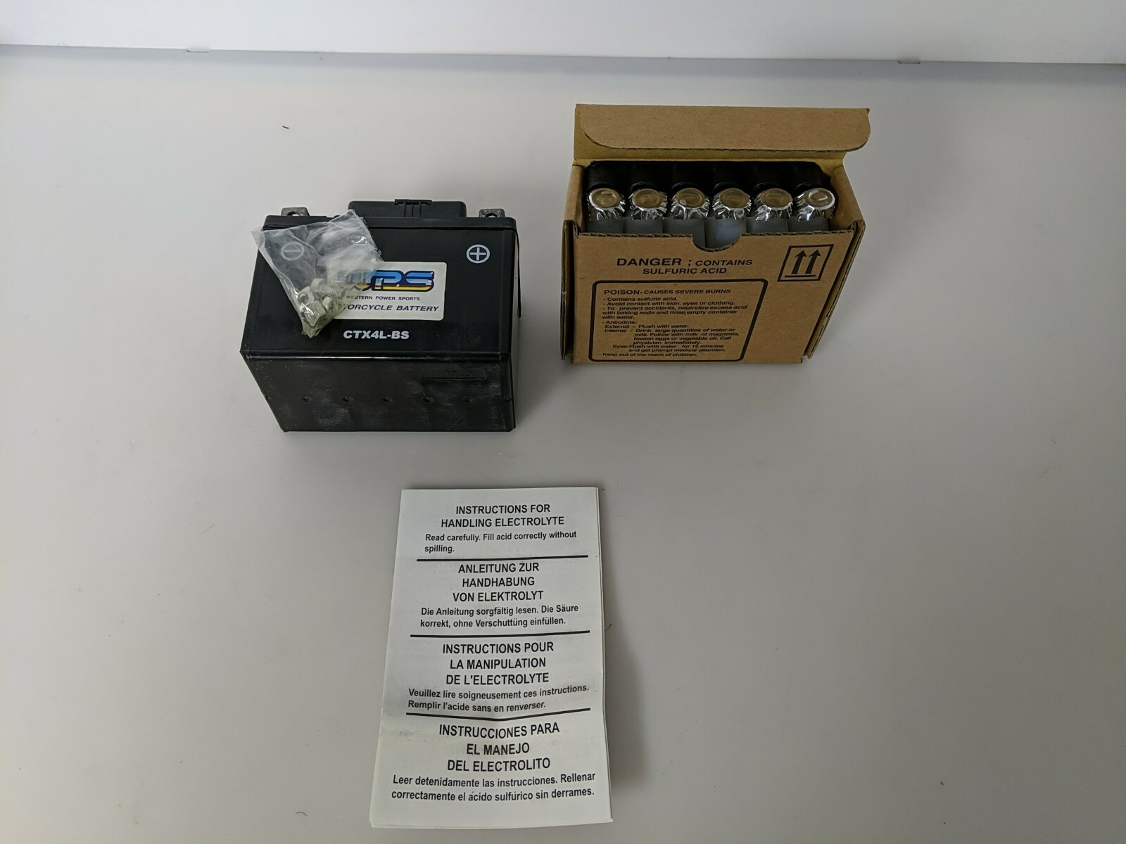 READY TO RIDE BATTERY KIT WPS WESTERN POWER SPORTS CTX4L-BS