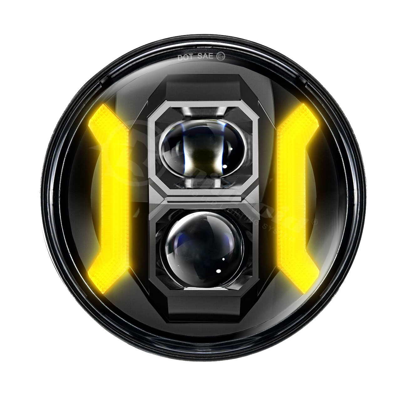 7″Inch Round LED Motorcycle Headlight Turn Signal DRL Lamp for Harley Cafe Racer