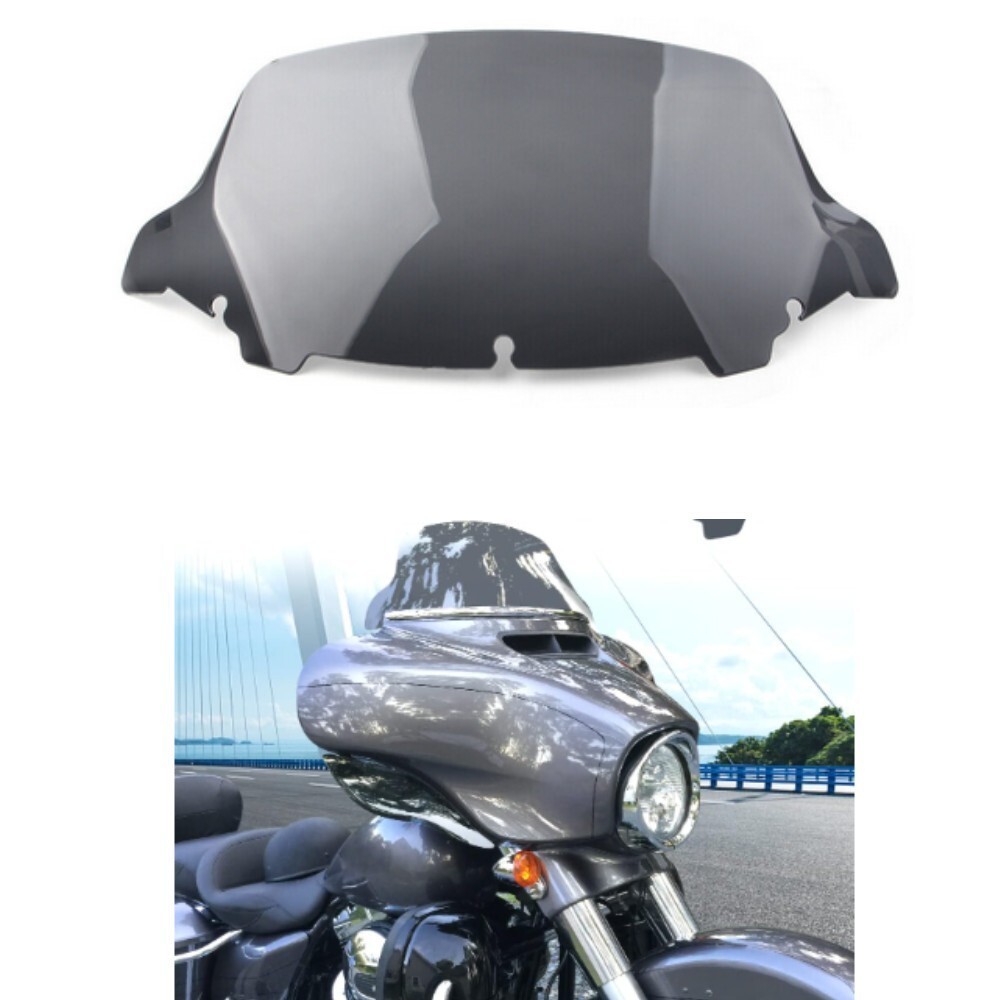10.5″ Wave Smoke Windshield Windscreen For Harley Touring Street Glide 2014-2024