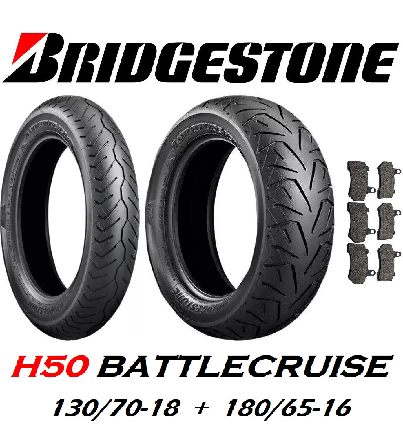 BRIDGESTONE BATTLECRUISE 130/70-18 180/65-16 TIRE SET HARLEY ROAD GLIDE STREET