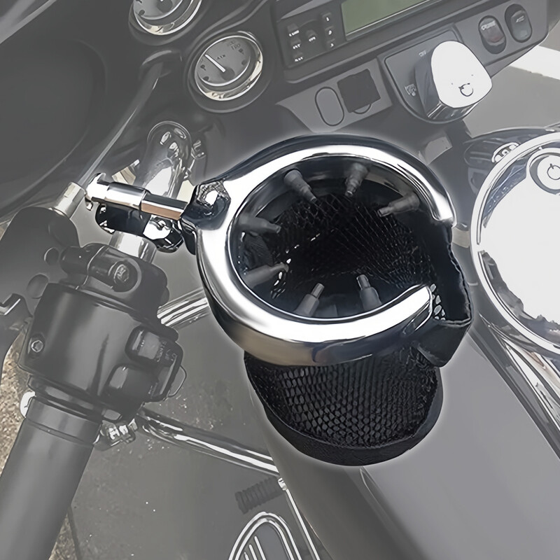 Universal 1.25″ Handlebar Cup Holder Metal Drink Basket Fit For Harley Touring