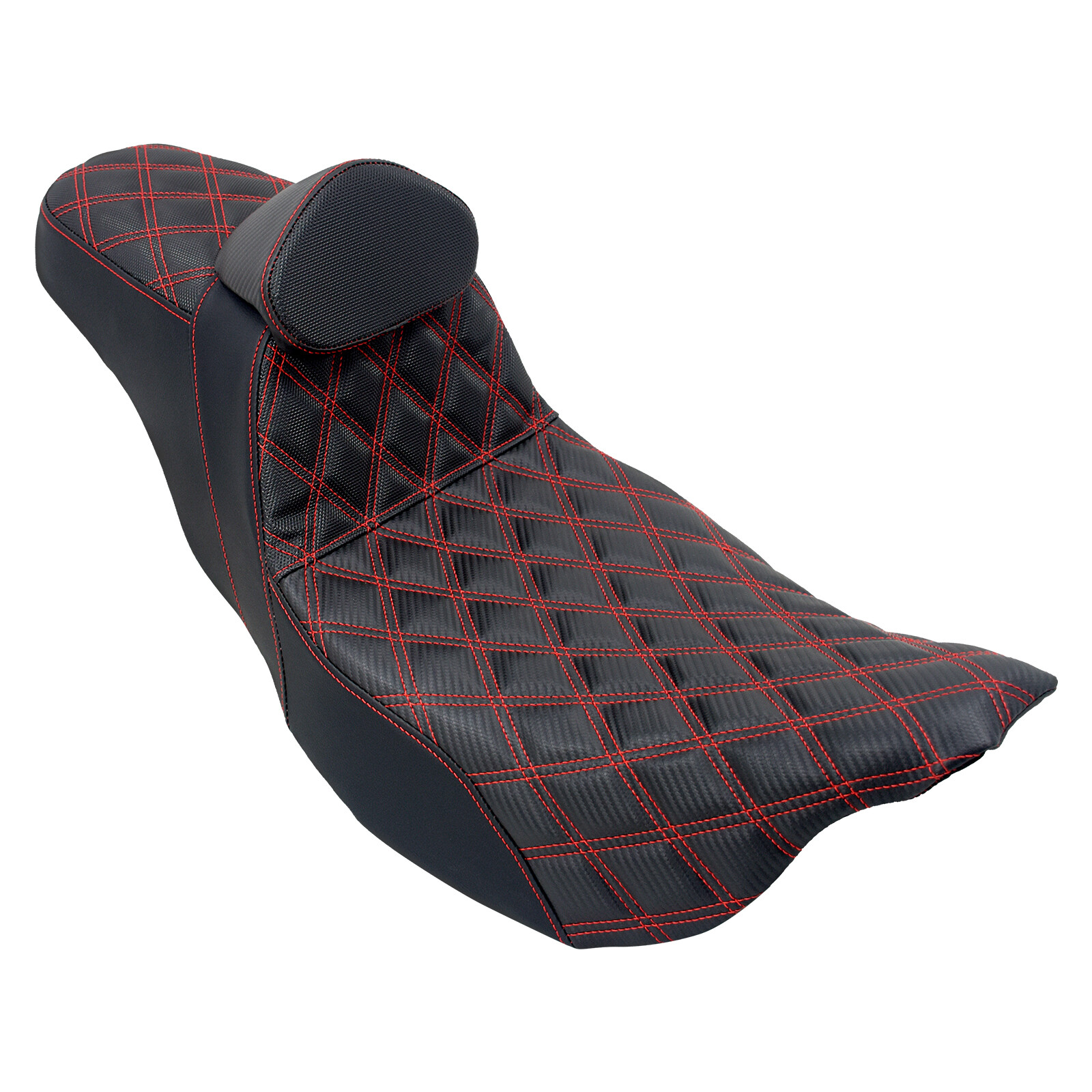 2 Up Seat w/ Driver Backrest Red Line For Harley Electra Road Street Glide 09-23