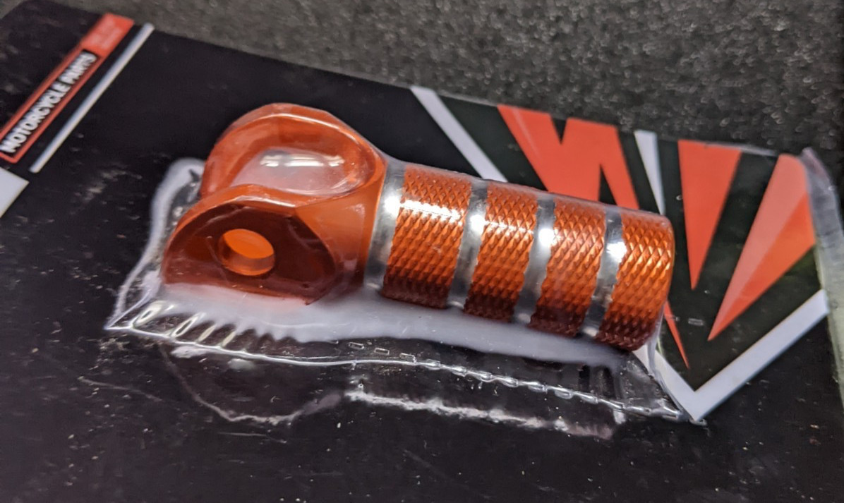 NEW NIP SEALED JFG RACING DIRTBIKE ATV ATC KICK START FOOT PEG LEVER ORANGE ALUM