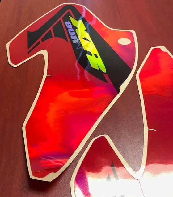 HONDA XR80R XR 80R XR80 GRAPHIC RADIATOR SHROUD HOLOGRAPHIC DECAL 2001 TO 2003