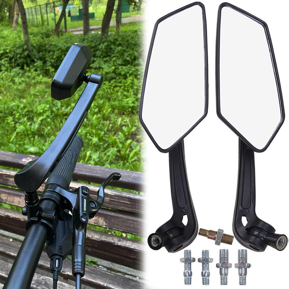 Universal Black 8/10mm Motorcycle Scooter Mirrors Pair