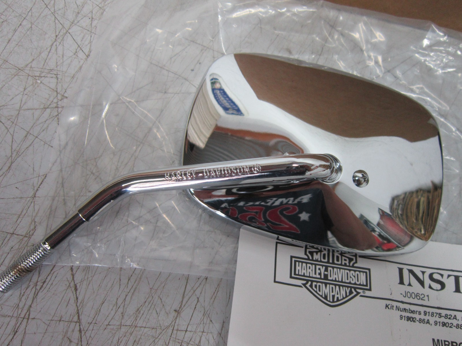 Harley Davidson Mirror Kit Left Short Convex 91892-88A