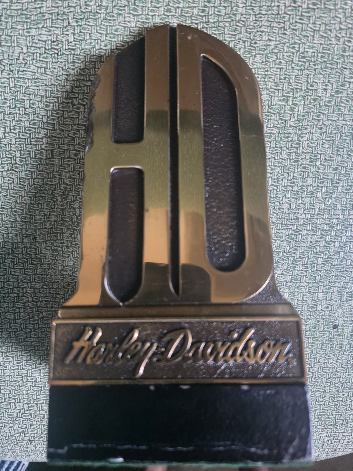RARE Harley Davidson Brass H-D Sissy Bar INSERT 91762-84 Mounted Emblem Heavy