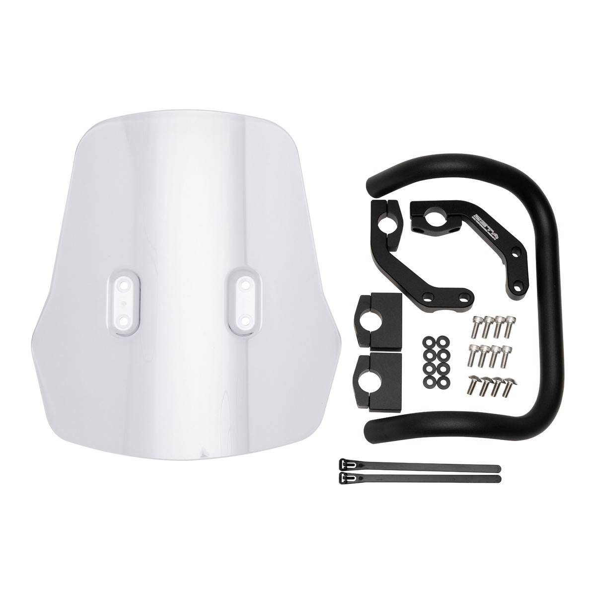 Zeta Adventure Windscreen Polycarbonate with GPS Mount Bar