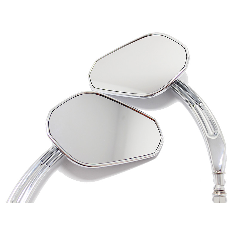 MOTORCYCLE WING MIRRORS METAL PLASTIC CHROME TAPERED FOR HARLEY HERITAGE SOFTAIL