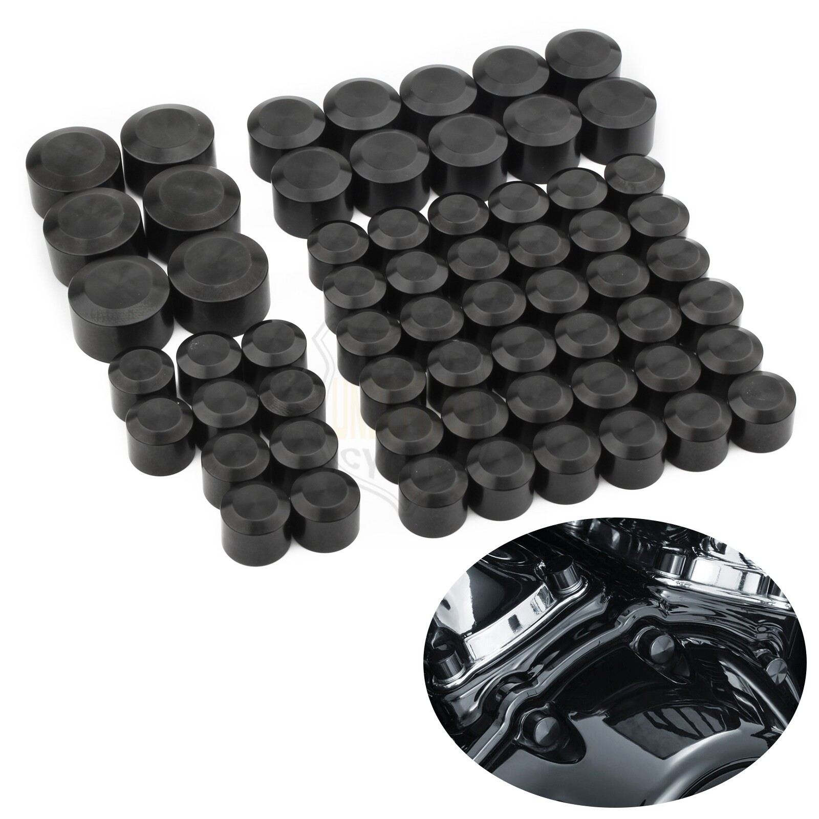 62pcs Engine Topper Bolt Cover Caps For Harley Touring Road Street Glide Softail