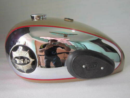 BSA A7 A10 Golden Painted Chrome Gas Fuel Petrol Tank