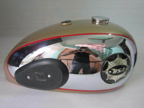 BSA A7 A10 Golden Painted Chrome Gas Fuel Petrol Tank