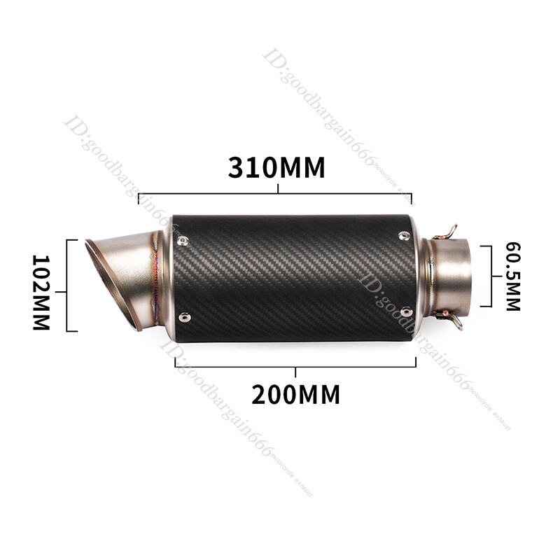 Carbon Fiber 61mm Exhaust Pipe Motorcycle Muffler Escape with DB Killer Silencer
