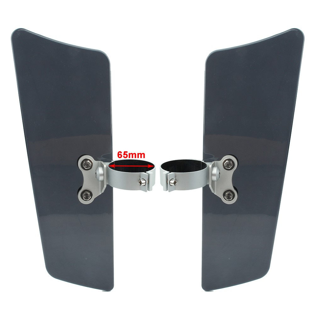 Pair Smoke Windshield Windscreen Air Deflector Fit Honda Kawasaki Suzuki Yamaha