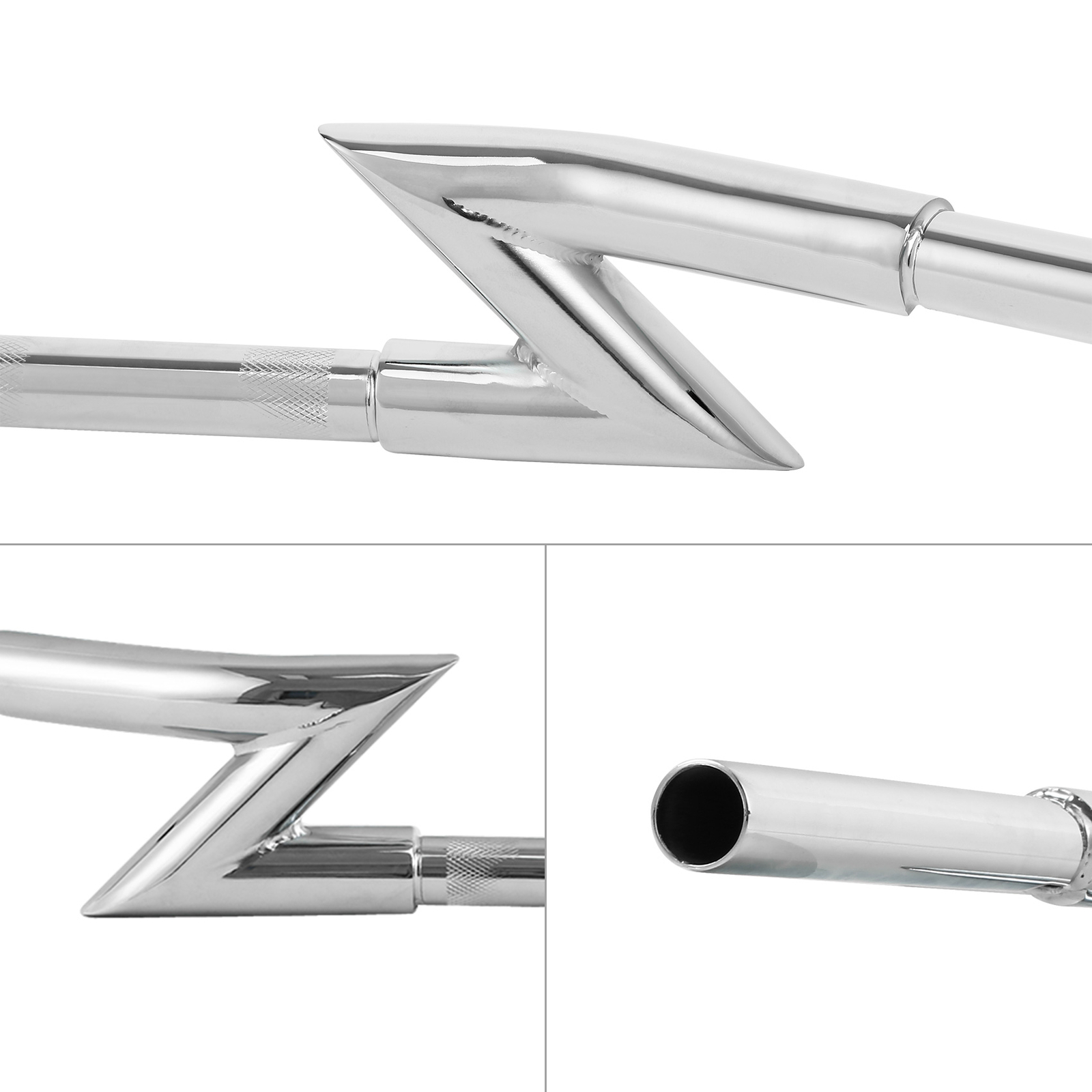 Chrome 1.25″Z-Bar 4″ Rise Dimpled Drilled Handlebar Fits For Harley Chopper