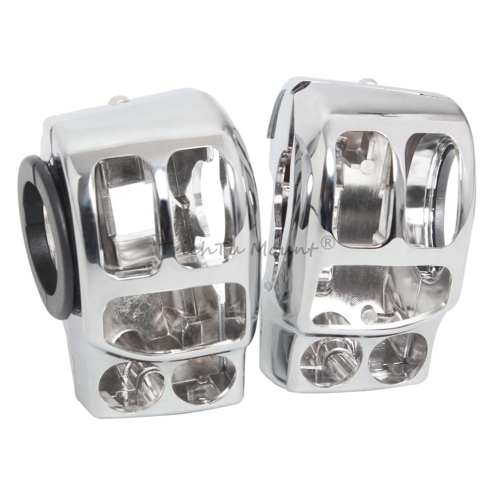 Chrome Handlebar Control Switch Housing Cover For Harley Road Glide Street Glide