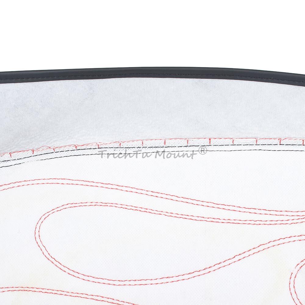 Red Flame Stitched Black PU Hard Saddlebag Lid Cover for Harley Touring Glide