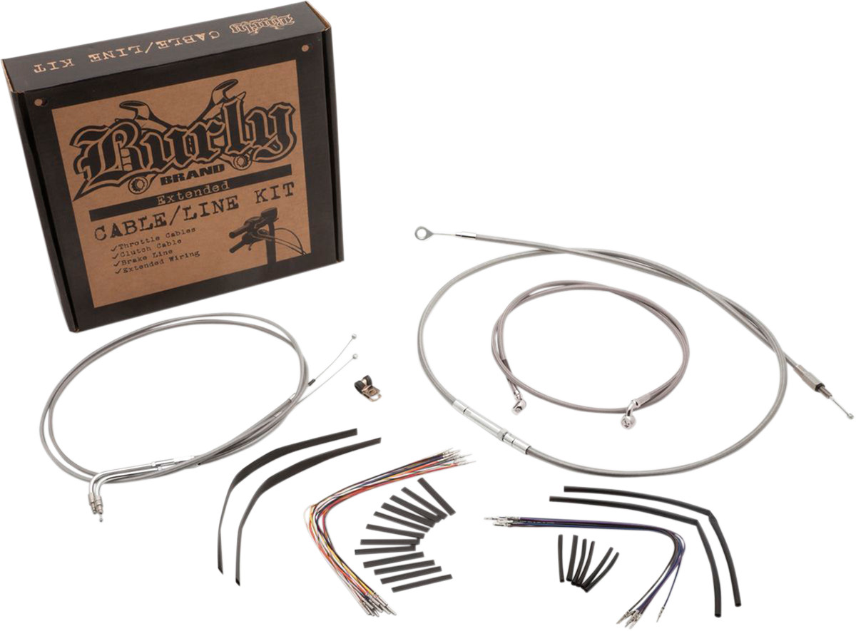 Burly Braided Cable Brake Line Kit 14″Ape B30-1049 00-06 Harley Davidson Softail