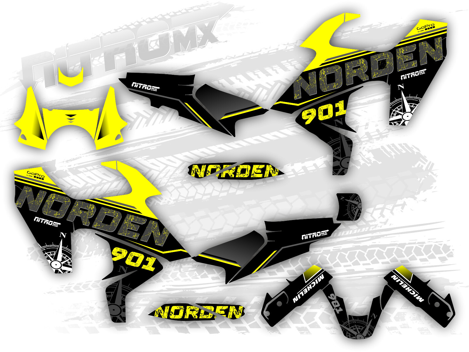 Graphics Kit fits Husqvarna Norden 901 2021 2022 2023 2024 Decals Stickers