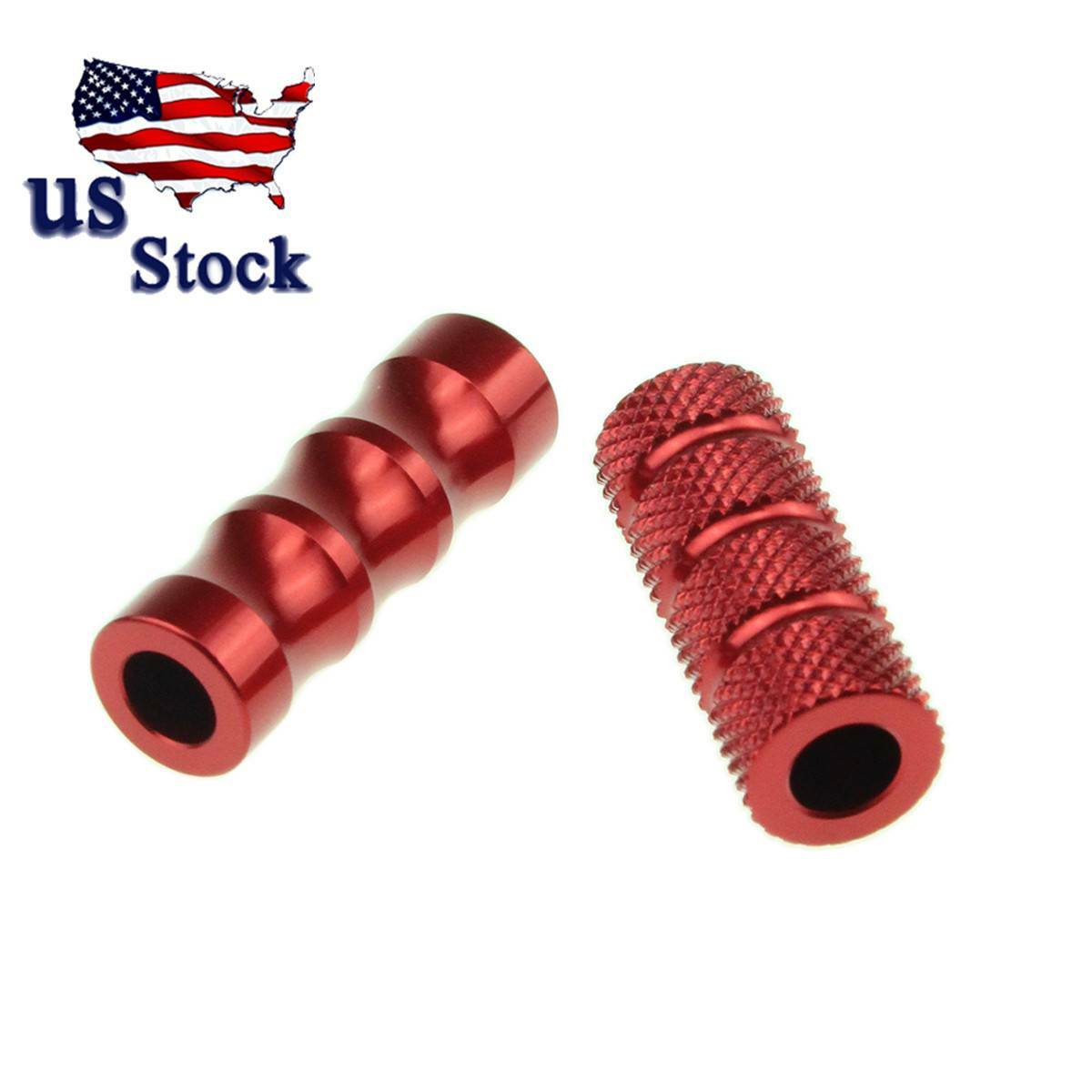 US CNC Aluminum Motorcycle Red Rearsets Footrests Footpegs Foot Pegs Pedal Set