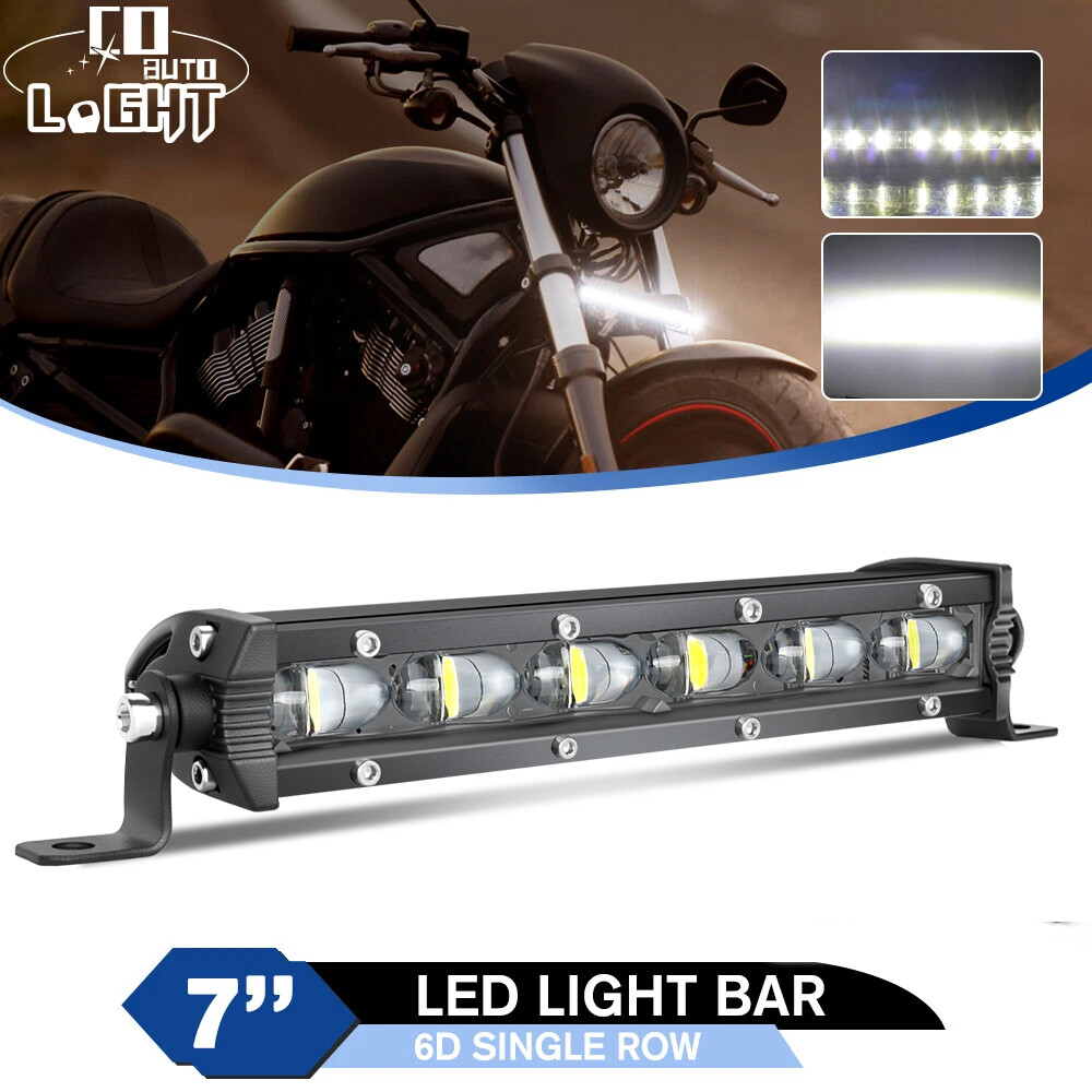 COLIGHT 7” inch 6D Slim Single Row LED Light bar for Yamaha Motorcycle