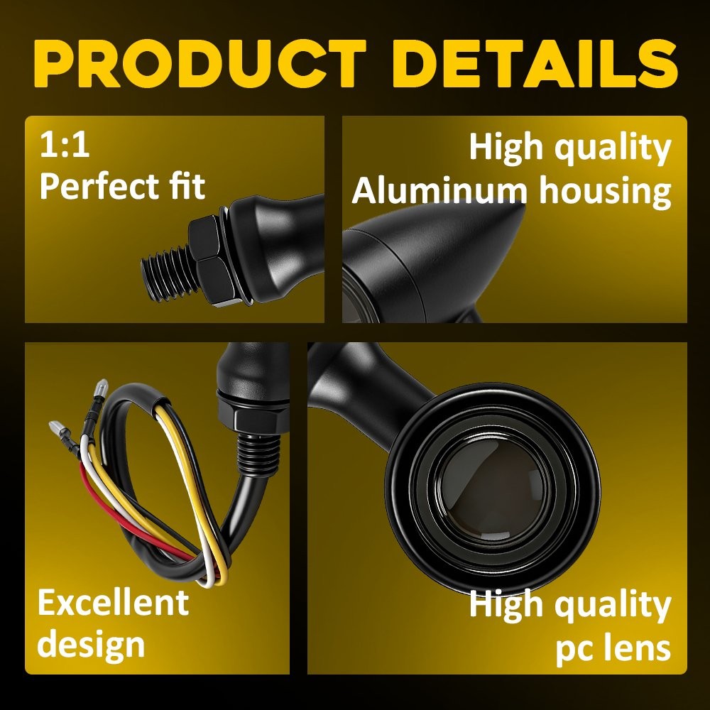 Motorcycle Turn Signal Blinker Lights Lamp With 10mm bolts For Harley Sportster