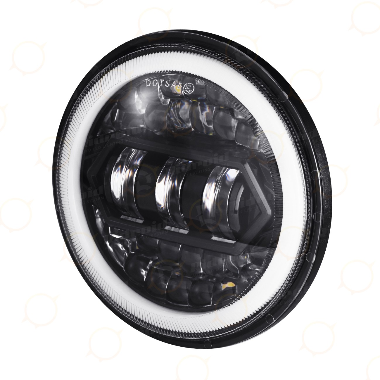 80W 5-3/4″ 5.75 LED Motorcycle Headlight Black for Harley Sportster Dyna Softail