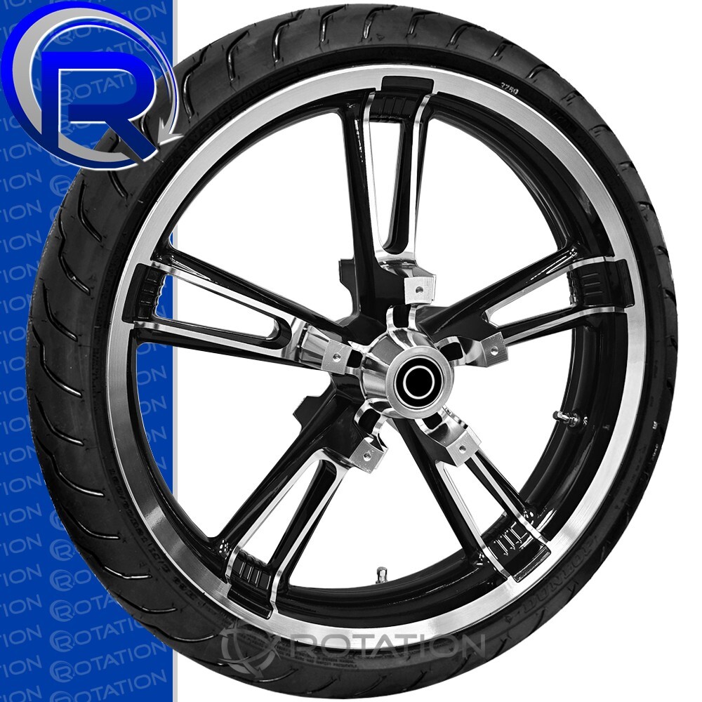 Enforcer Reinforcer Gloss Black Machined Wheel Harley Touring 21″ Tire Package