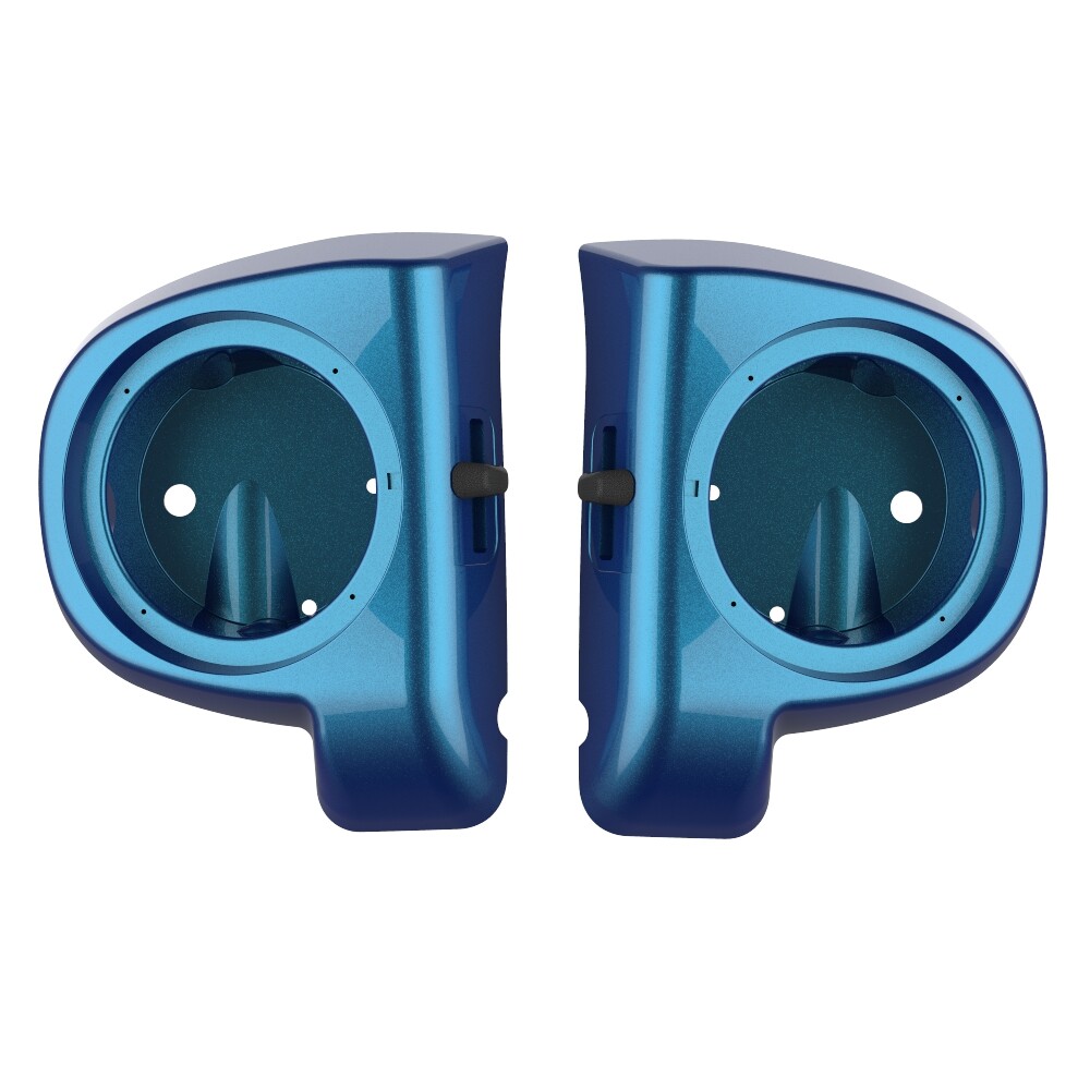 Daytona Blue 6.5” Speaker Pods Lower Fairings For 14+ Harley FLHR FLHXS FLTRX