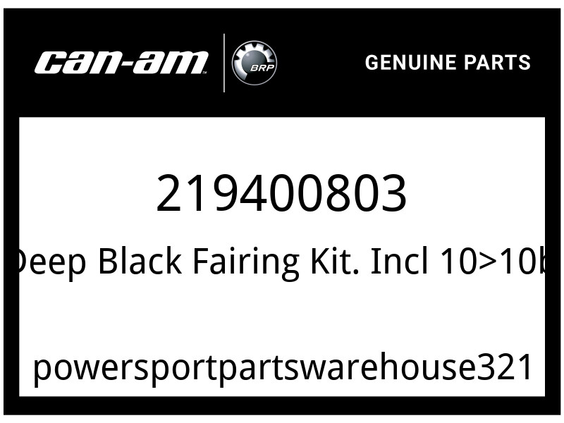Can-Am OEM Part 219400803 Deep Black, Fairing Kit