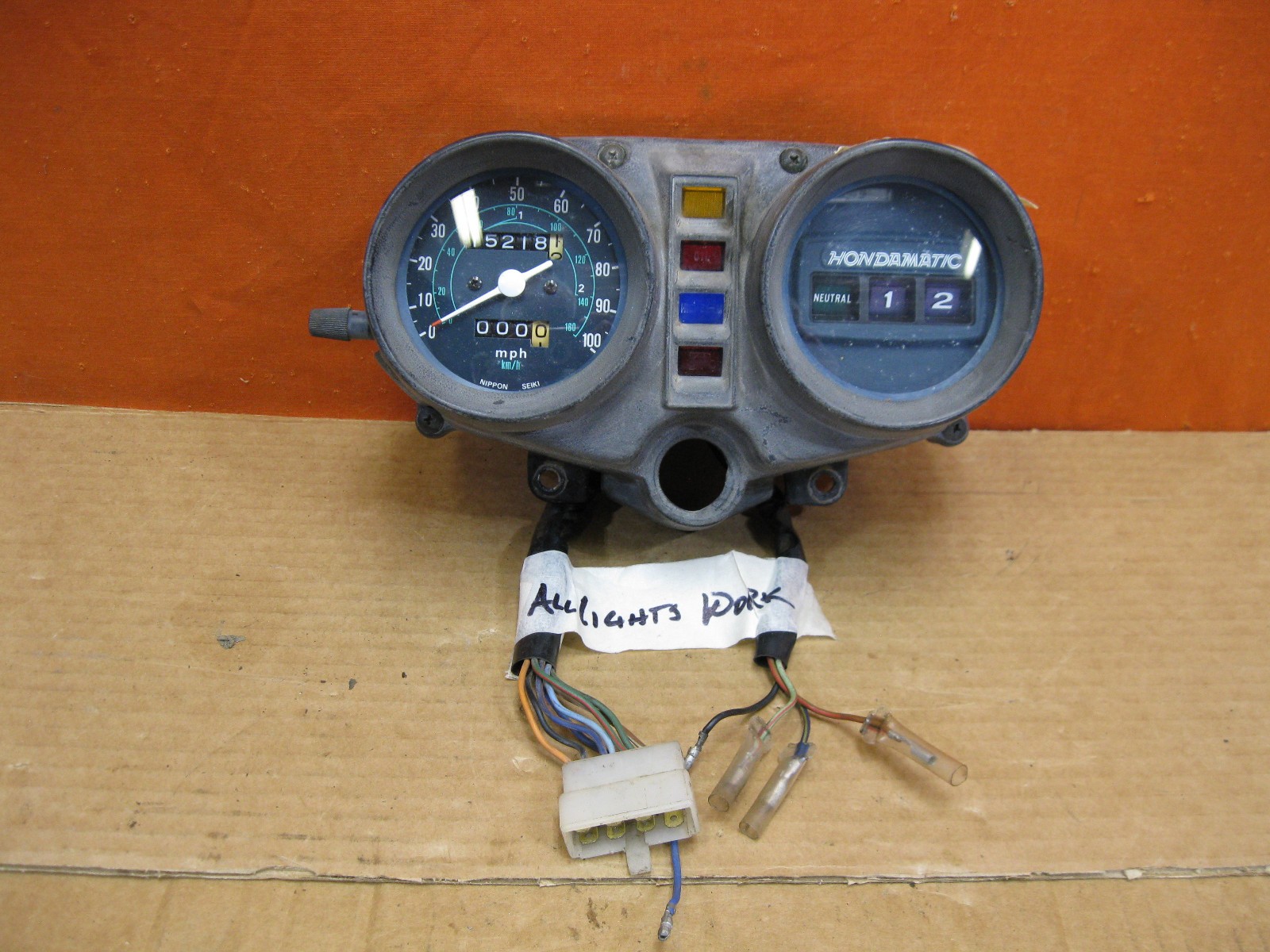 Honda 1978 CB400A Automatic -Speedometer / Indicator Light Cluster