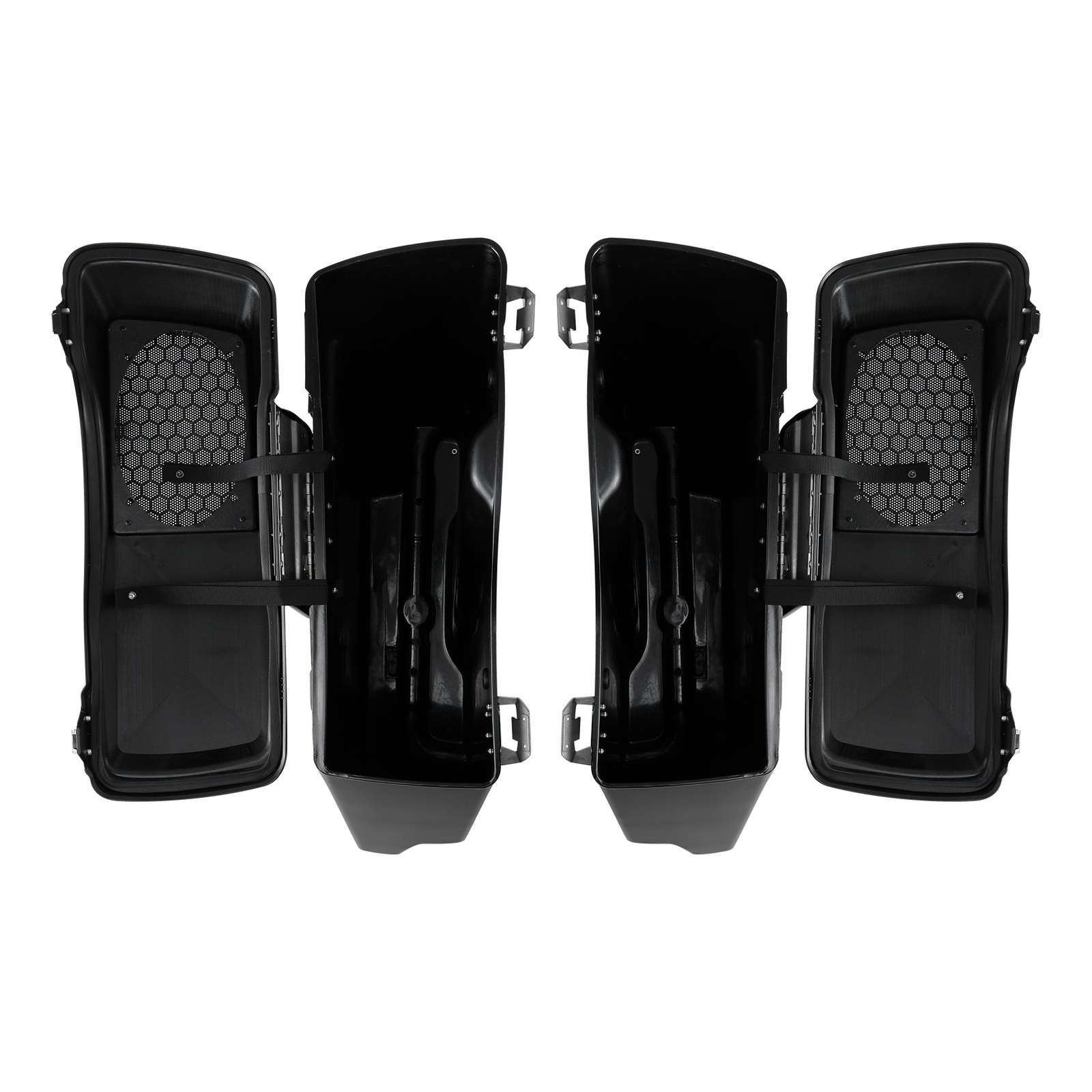 5″ Stretched Extended Hard Saddle Bags Speaker Lids FitFor Harley Touring 93-13