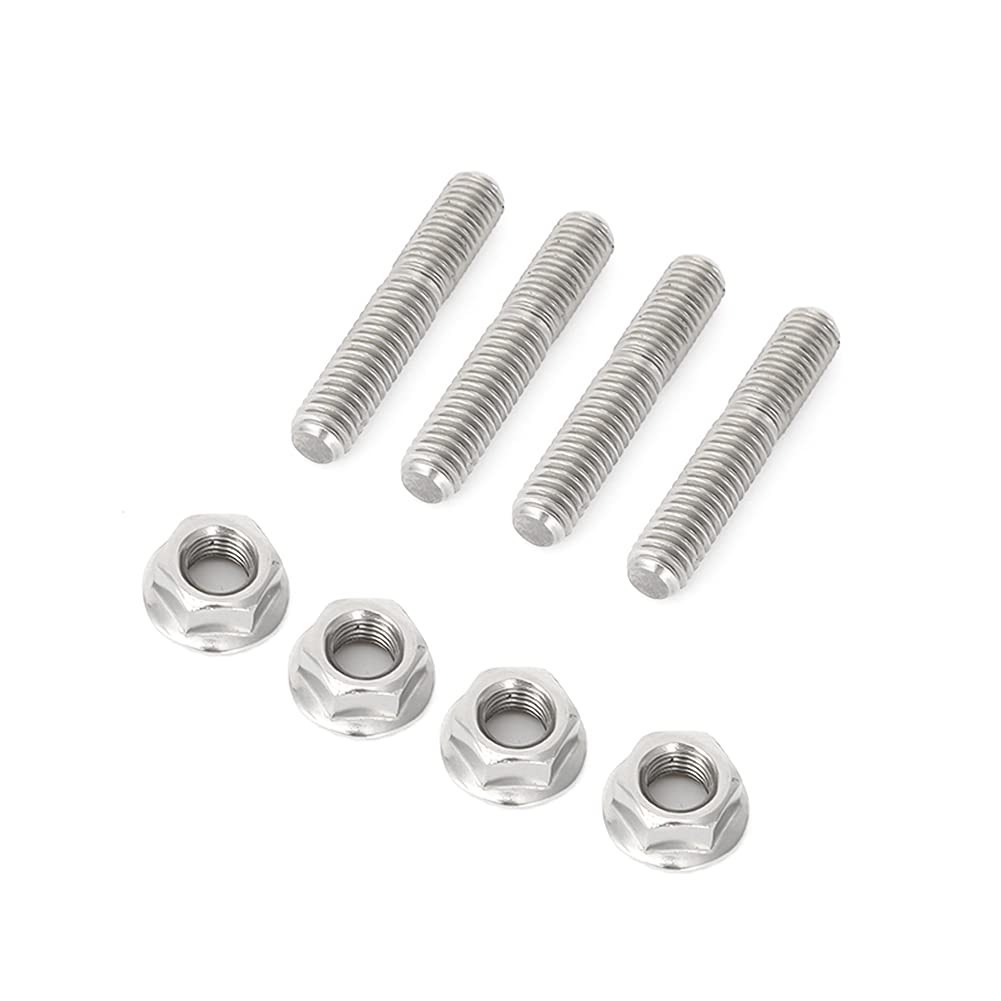 Harley Big Twin Sportster Exhaust Studs Nuts 3/8 Inch Zinc Chrome 8 Pcs