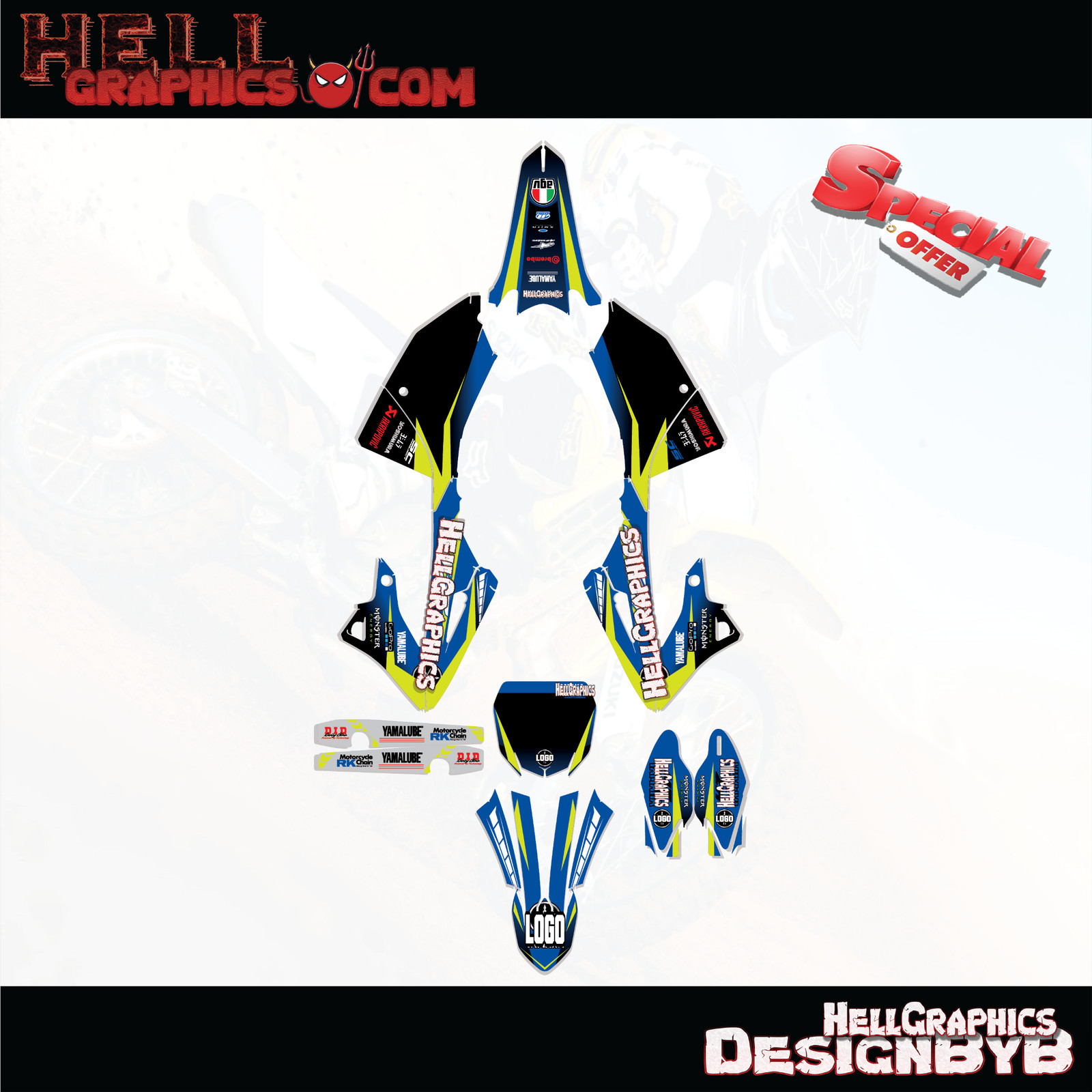 YAMAHA YZ 125 250 YZ250 YZ125 2022 2023 2024 GRAPHICS KIT DECALS STICKERS