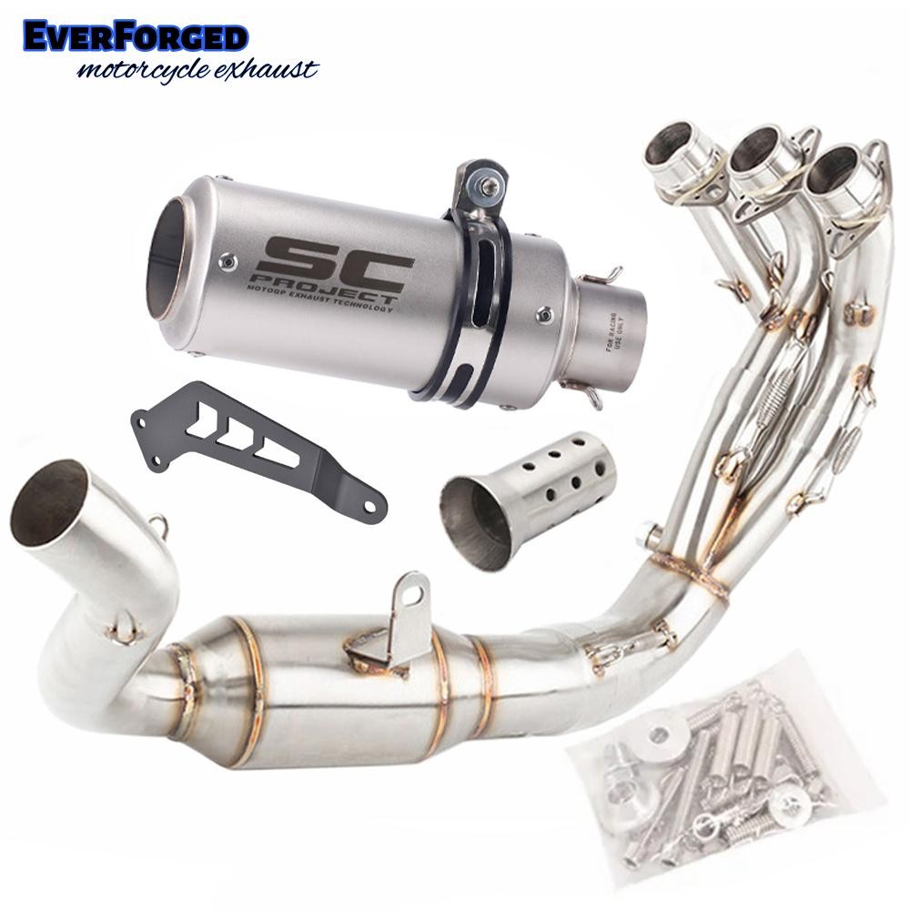 Fits Yamaha MT09 20-23 Slip-On Full Exhaust Header Link Pipe Muffler Stainless