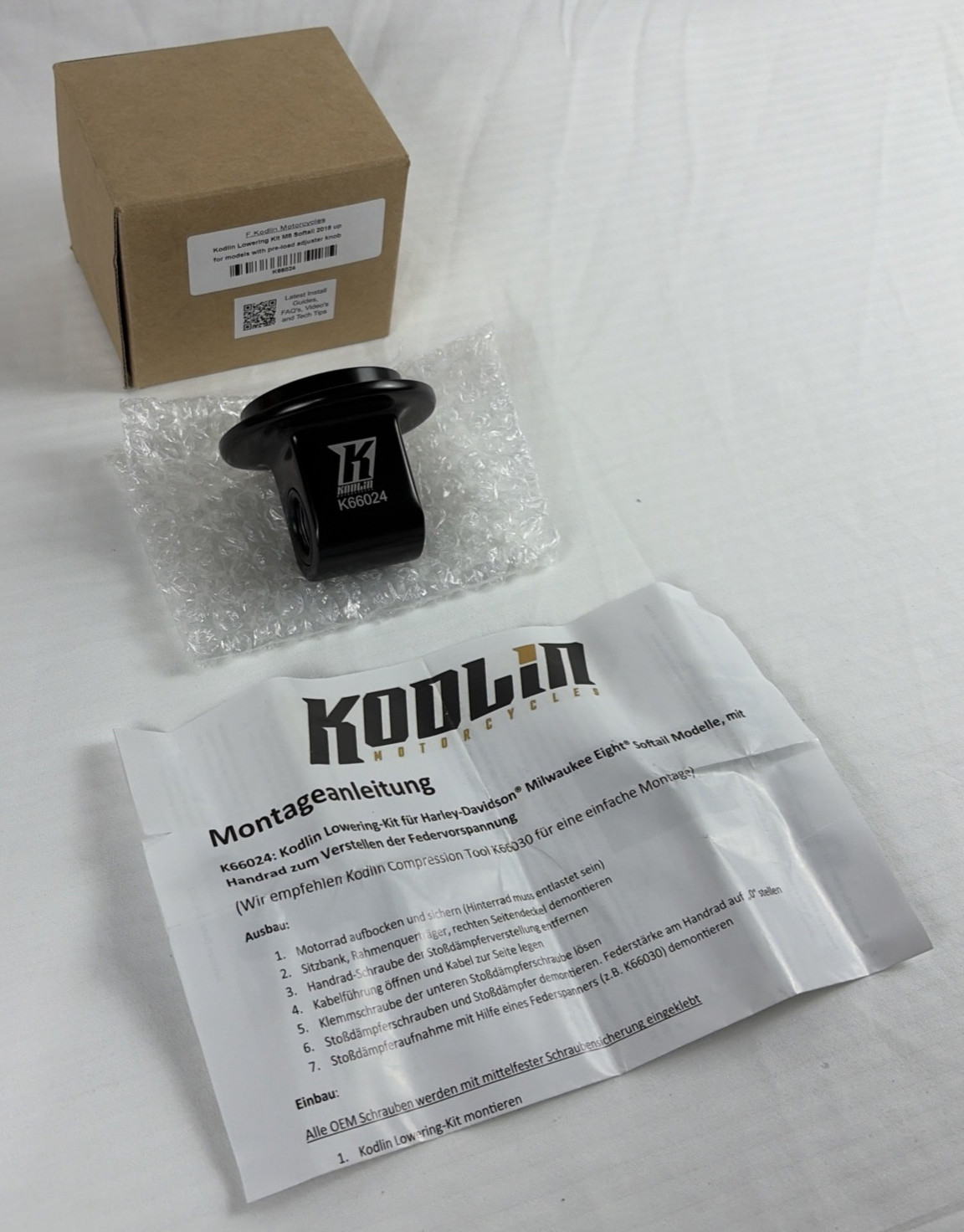 KODLIN FOR HARLEY 18-24 SOFTAIL 1.5″ LOWERING KIT W/PRELOAD ADJUSTER 1304-1023