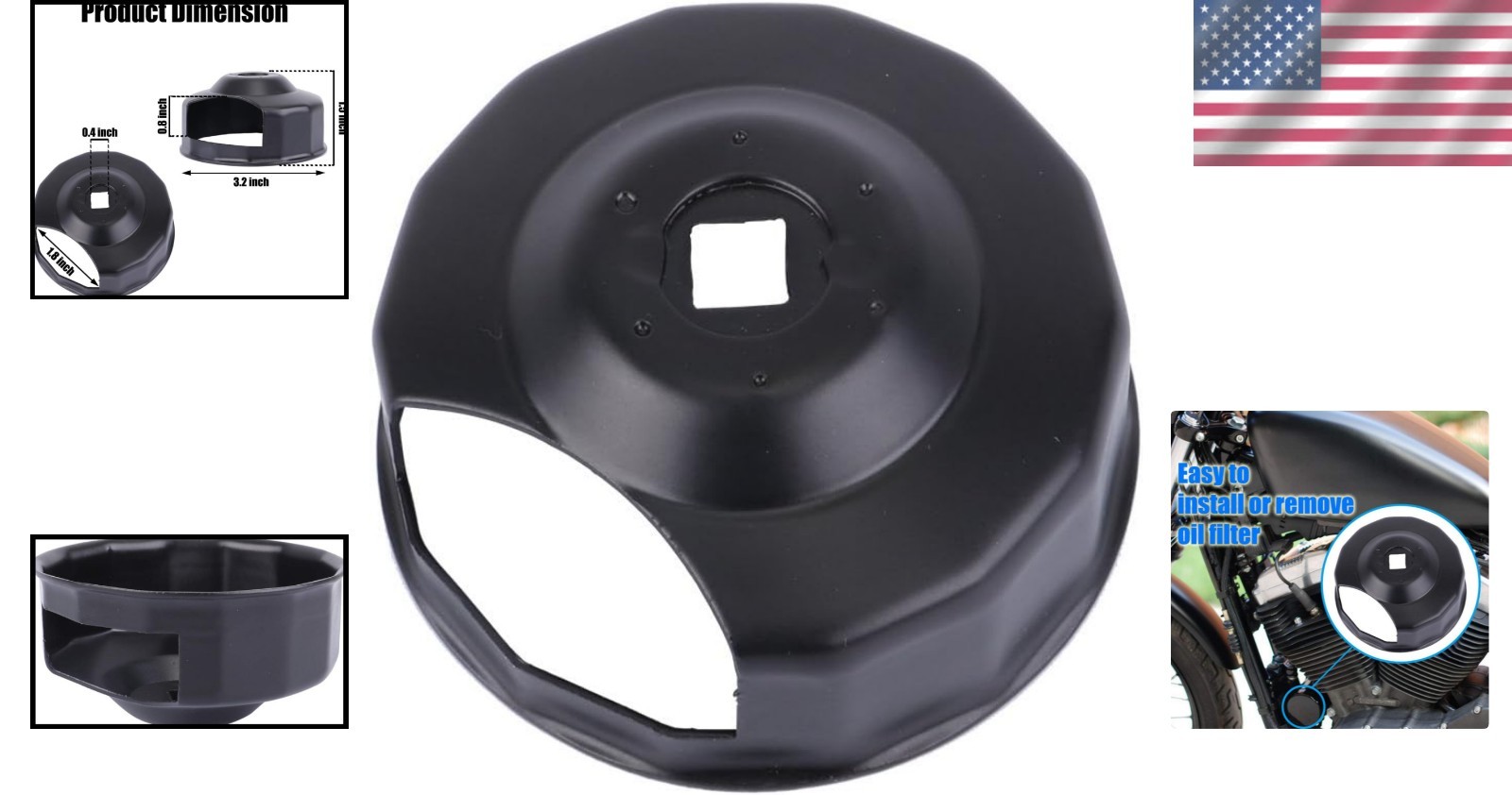 Lifetime 76mm Oil Filter Wrench – Fits 1984-2021 Harley Spin-ons
