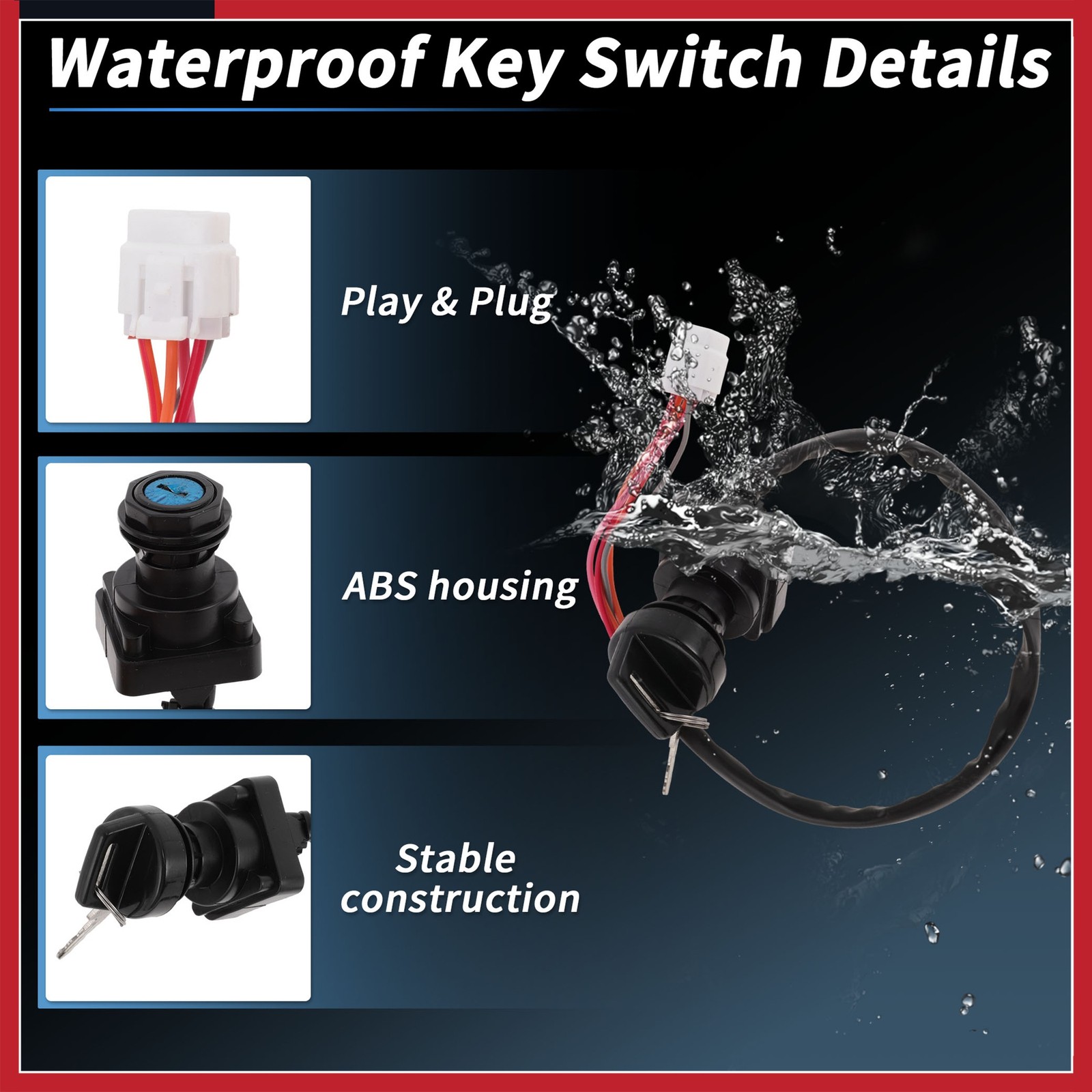 Ignition Key Switch No.3711031G00 for Suzuki LTA 500 KingQuad AXi 19-21 23 1Set