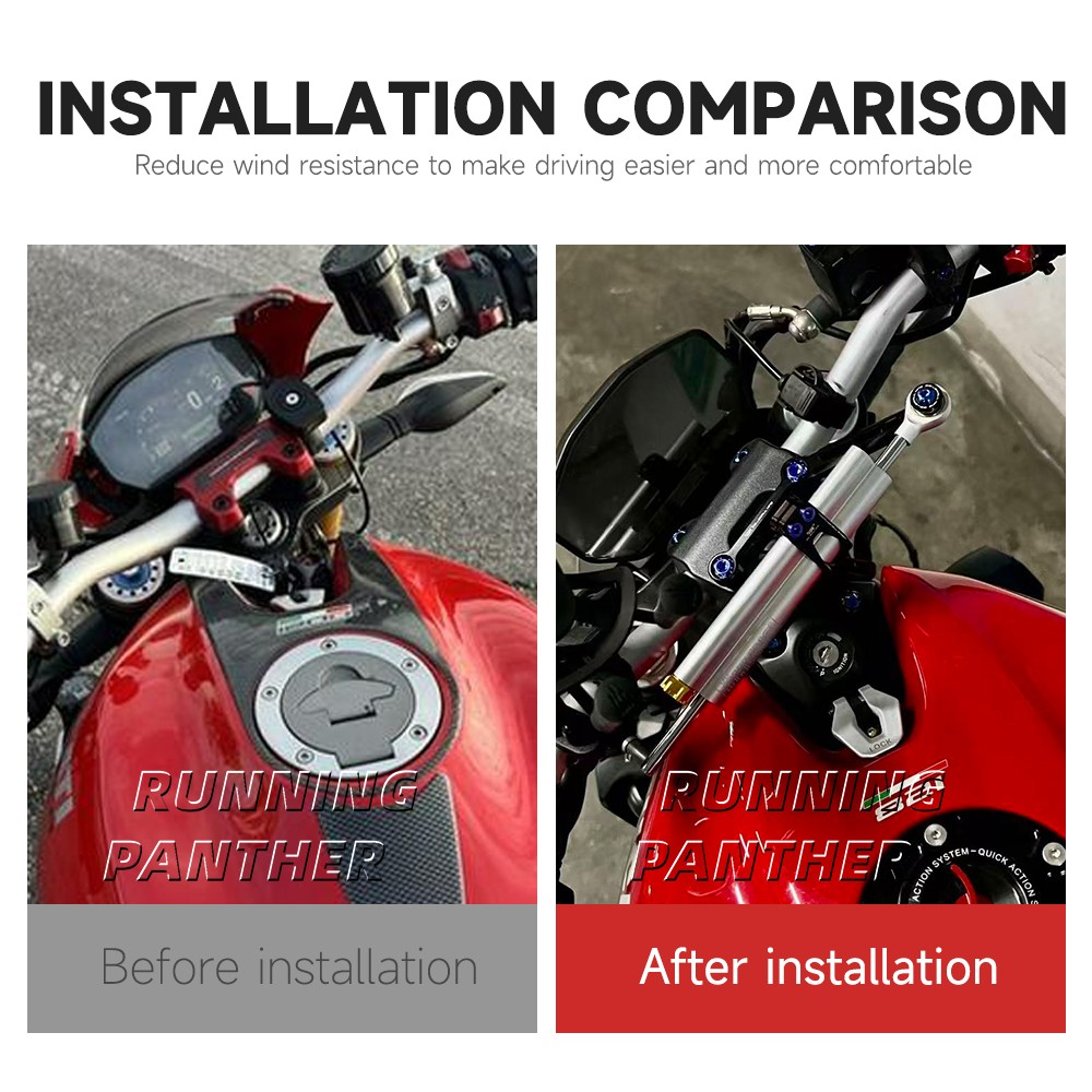 Steering Stabilize Damper Bracket Mount Kit For Ducati Monster 797 821 1200/S