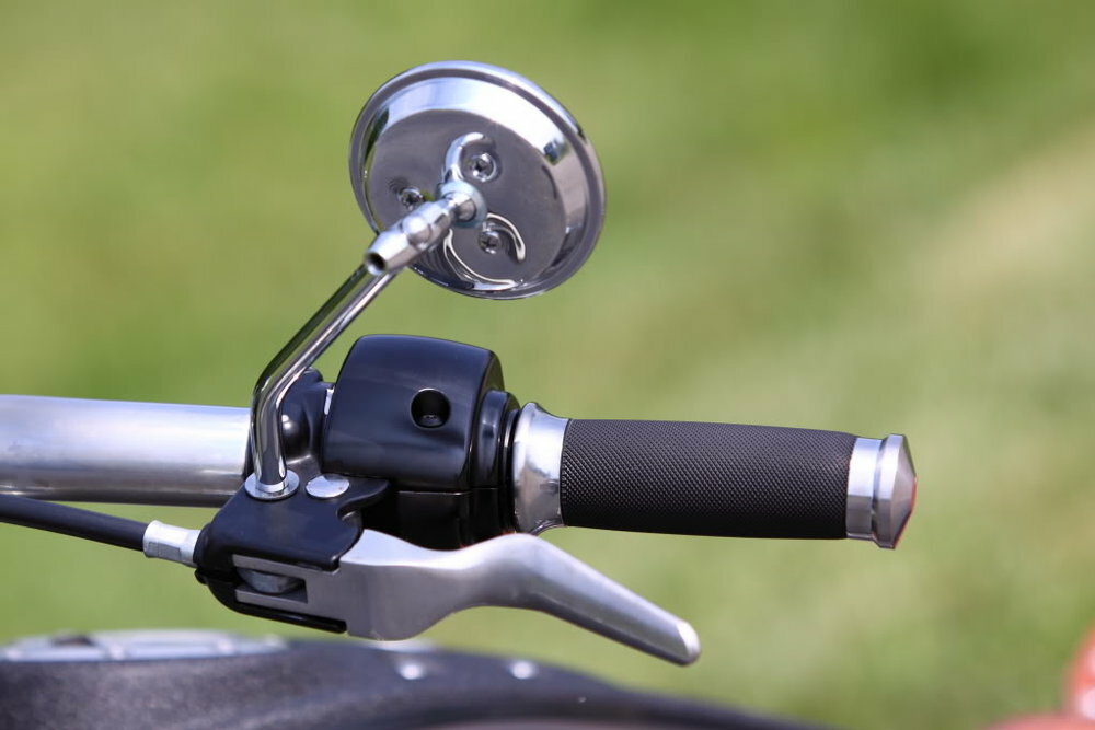 Black Chrome Round Motorcycle Mirror For Harley Sportster Softail Fatboy Chopper