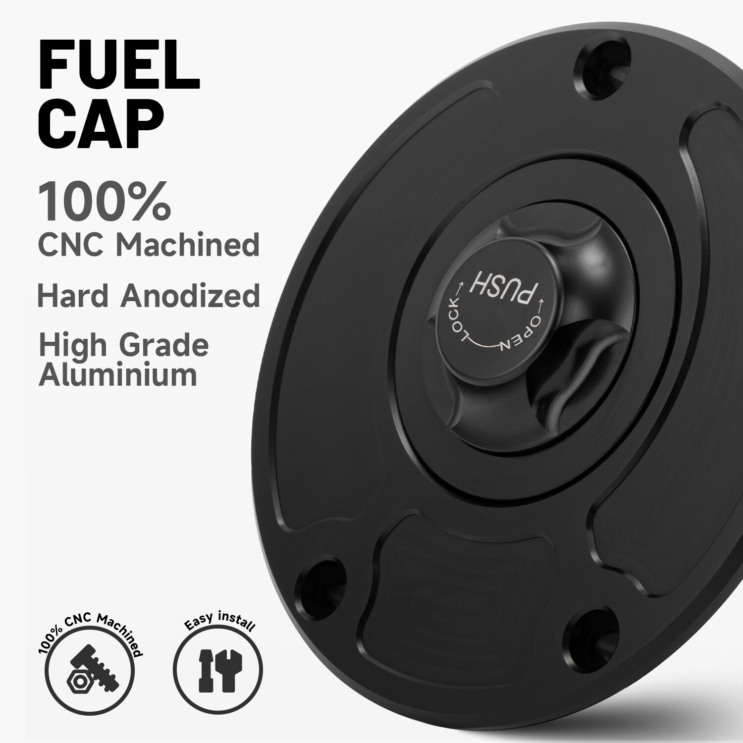 New CNC Motorcycle Keyless Fuel Gas Tank Cap Cover For Kawasaki ZX10R ZX14 06-13