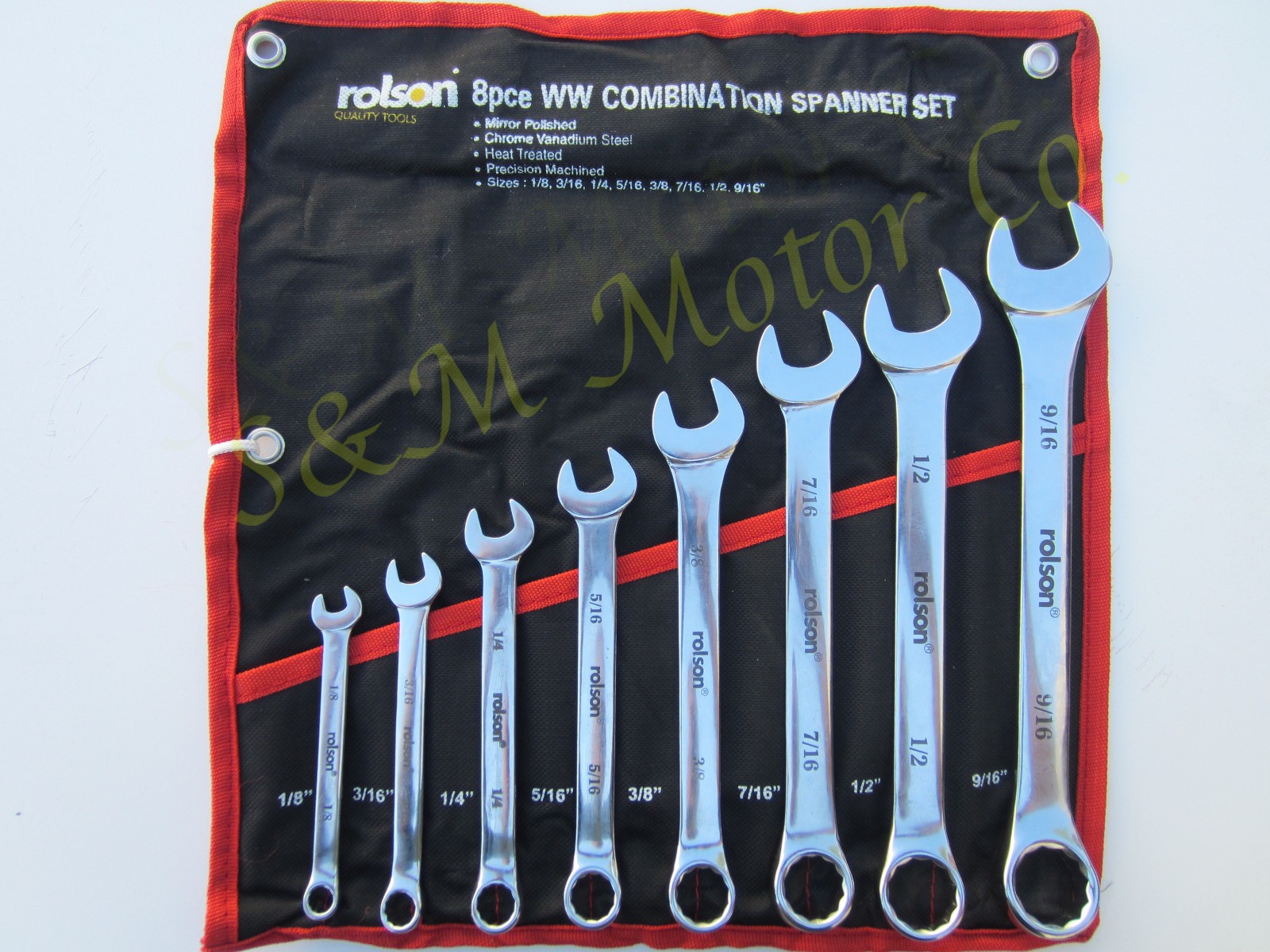 WHITWORTH 8 PIECE COMBINATION WRENCH SET TOOL BSA TRIUMPH NORTON AJS MATCHLESS