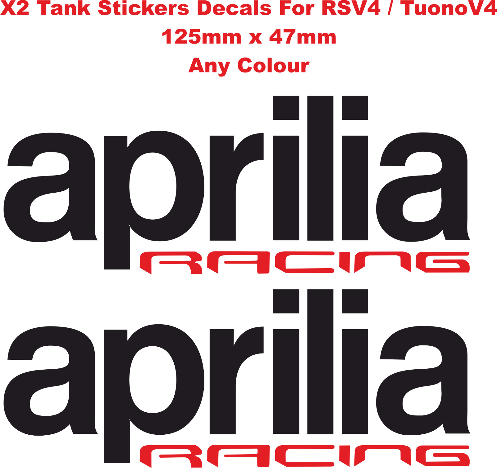 Aprilia Racing Tank Fairing Decals Stickers For Aprilia RSV4 / Tuono V4