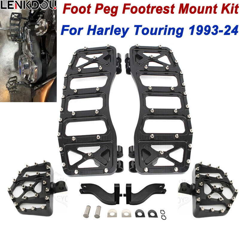 CNC Foot Pegs Floorboards Pedals For Harley Touring Street Road Glide MX Style
