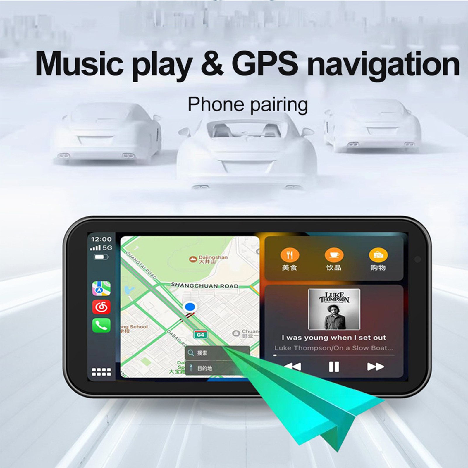 6.25″ IPS Motorcycle GPS Wireless CarPlay Android Auto Navi Audio Receiver + Cam