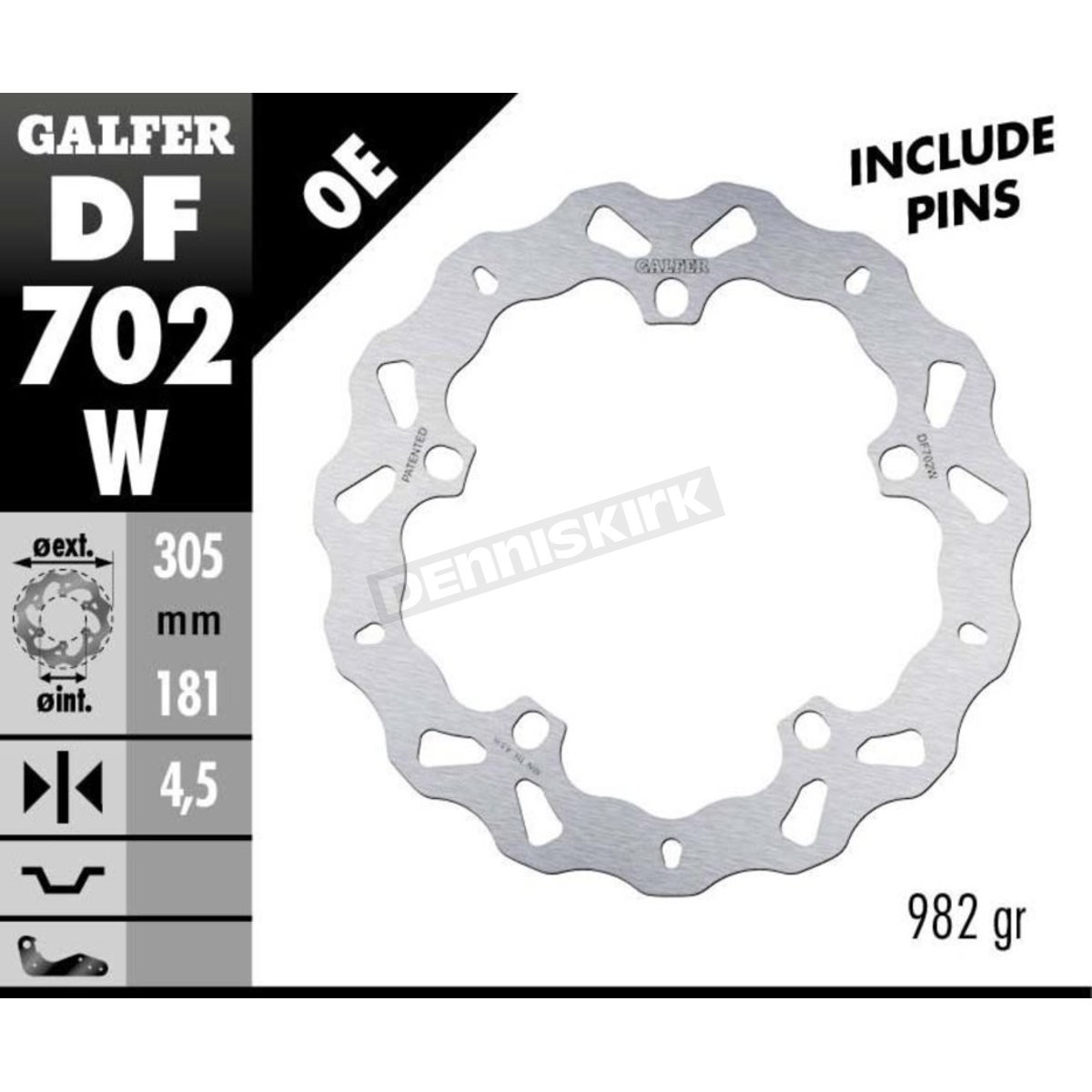 Galfer Front Solid Mount Wave Rotor – DF702W