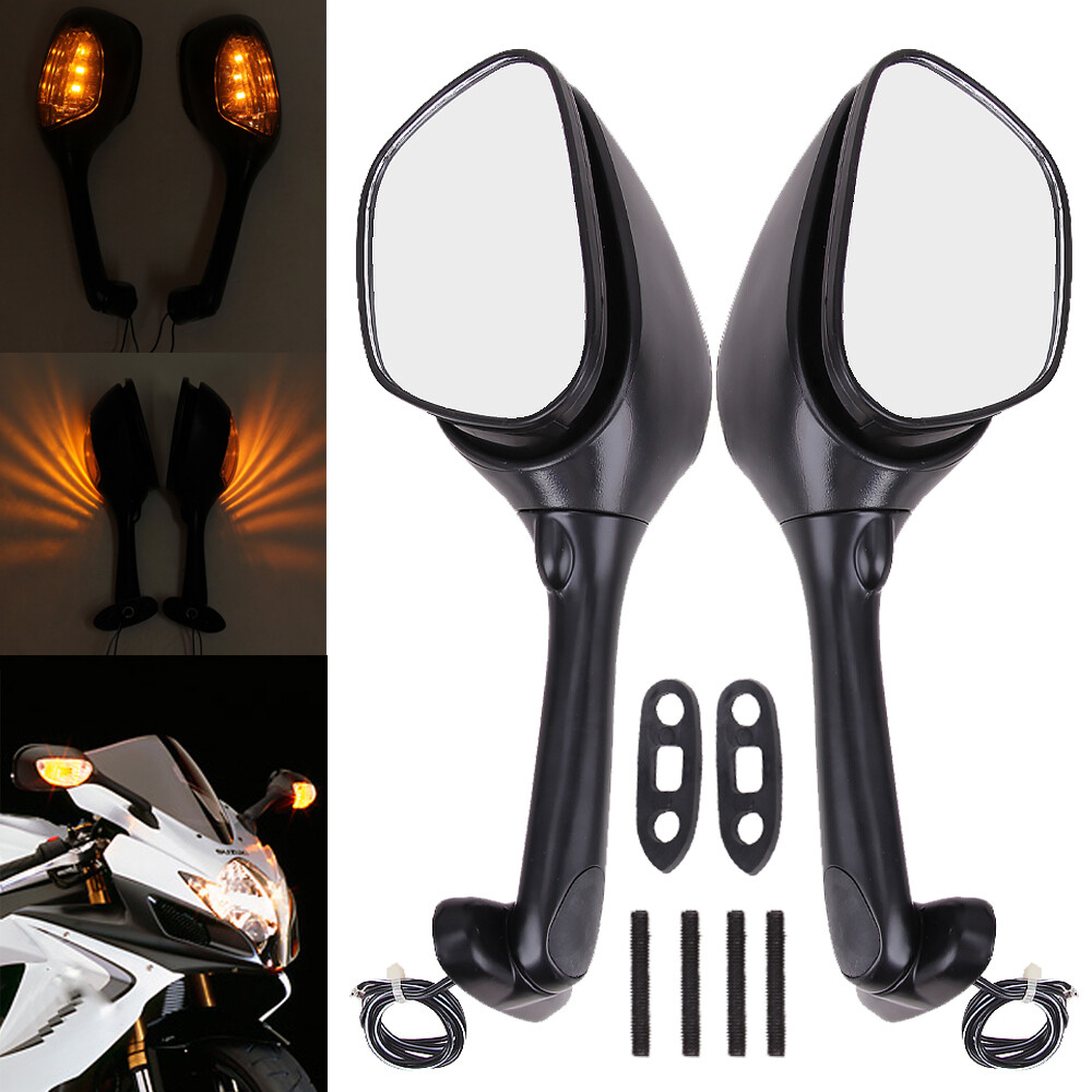 Rearview Mirrors w/ LED Turn Signal For Suzuki GSXR 1000 GSXR600 GSX-R 750 06-15