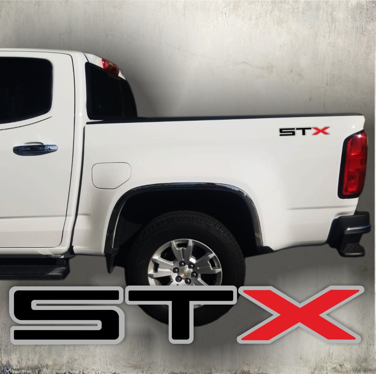 STX DECAL STICKER black matte gray red cut (set) design