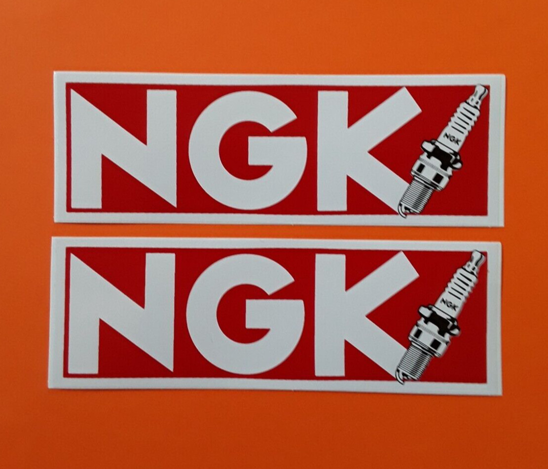 NGK SPARK PLUGS MOTORSPORT RALLY RACING VINYL DECAL STICKERS x 2 UK SELLER